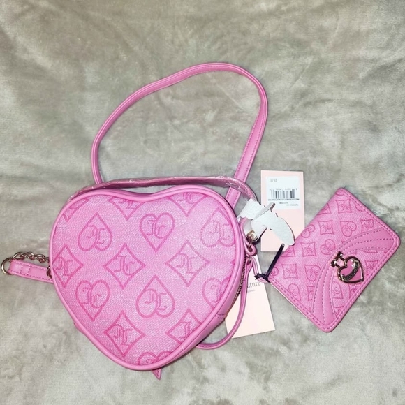 Pink Heart-Shaped Crossbody Bag with Coin Pouch - Picture 2 of 2